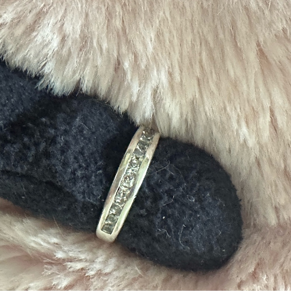 Elegant 925 Sterling Silver/10k gold with natural diamonds anniversary band.